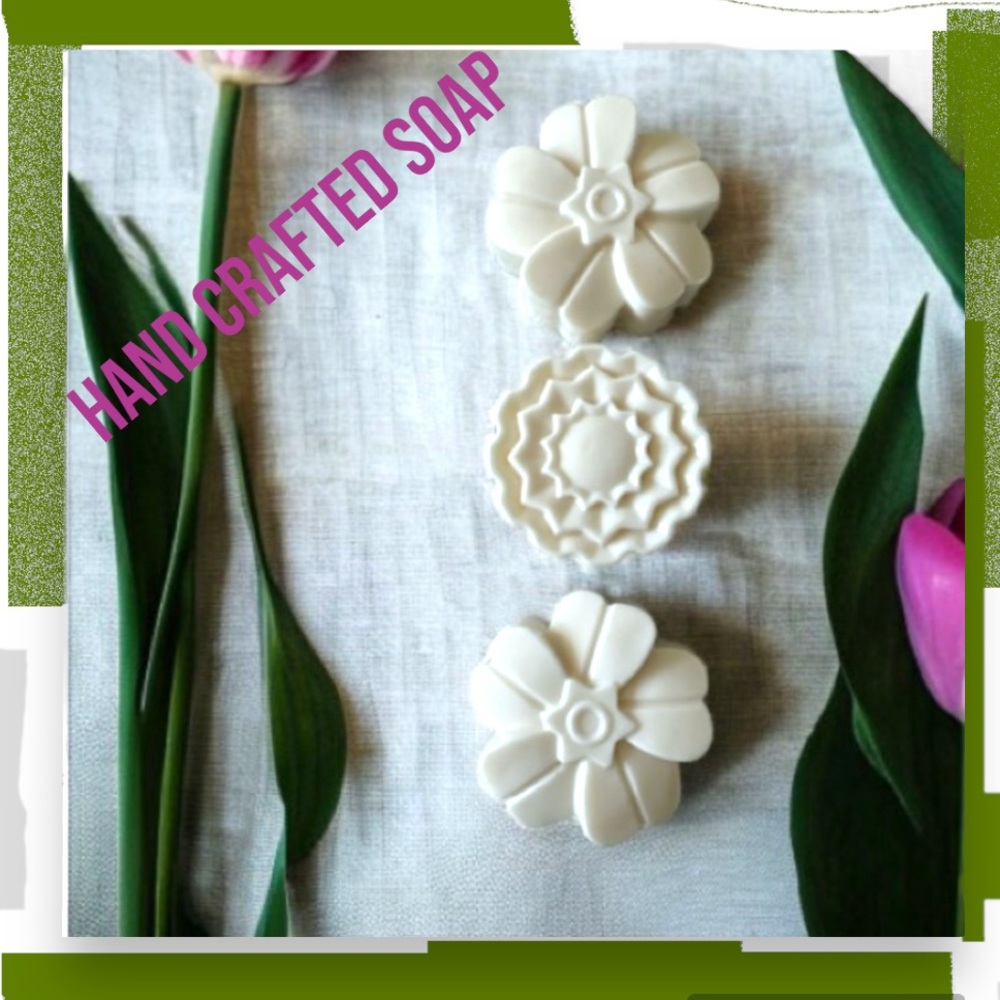 Hand Crafted Soap - Goats Milk & Vanilla Floral Pattern